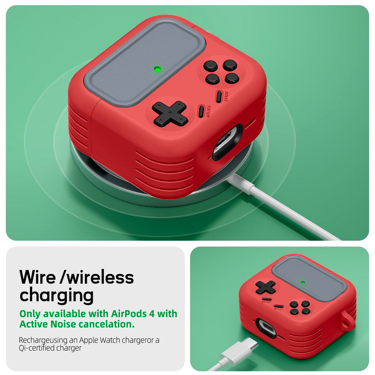 Inesore AirPods 4 red color variant adds bold, stylish look.
