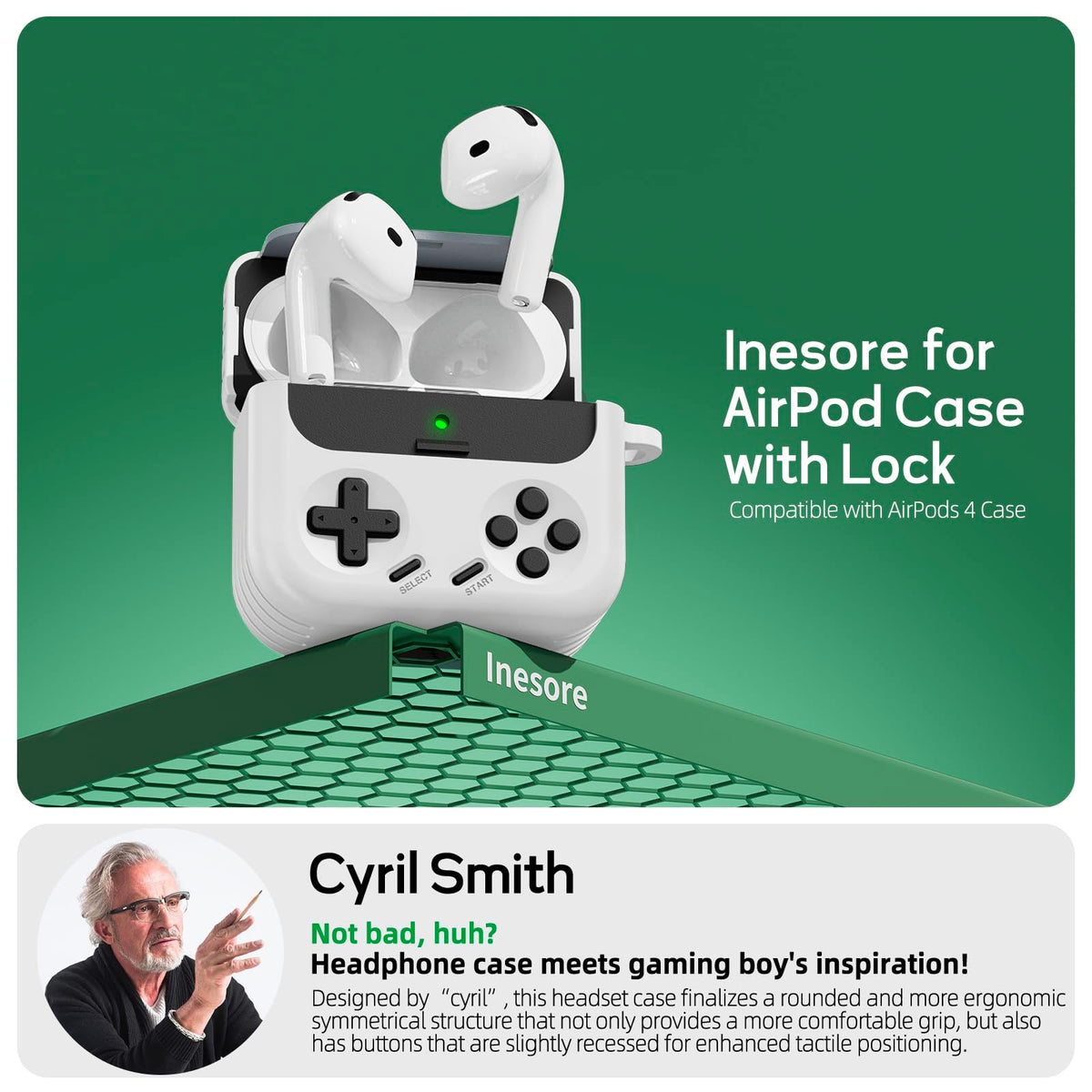 Inesore AirPods 4 case protection against scratches and minor drops during daily use.