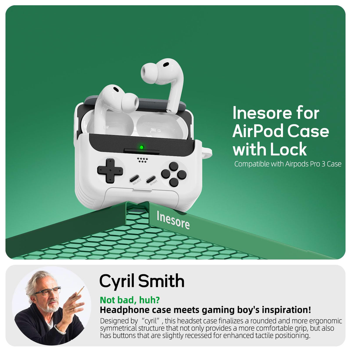 Inesore classic handheld game console design adds fun style and extra protection