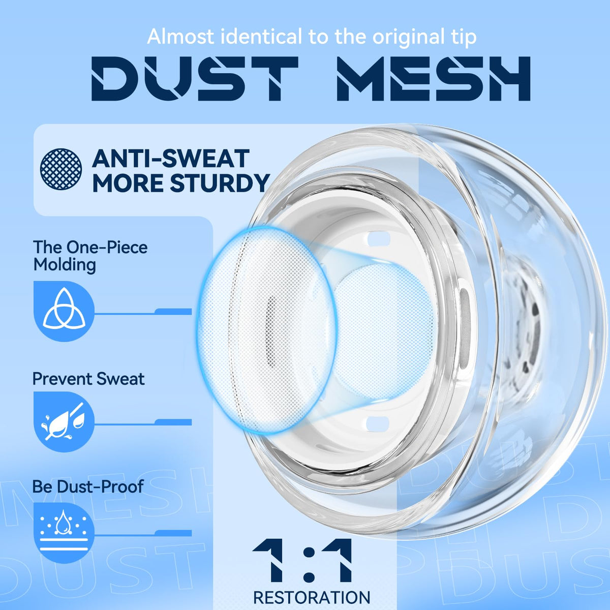 Inesore ear tips feature noise reduction holes to reduce ambient noise