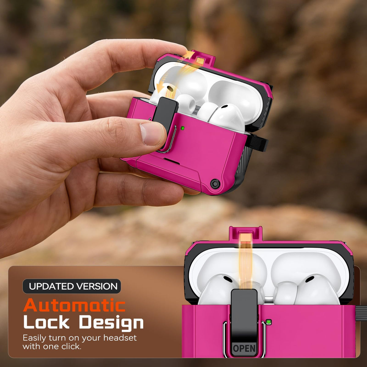 Inesore stand mode showcases hands-free viewing with AirPods Pro 3 case