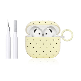The inewateri AirPods 4 polka-dot yellow case protects from drops and adds cheerful style.