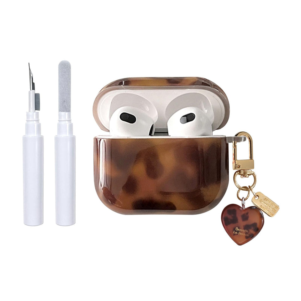 inewateri AirPods 4 case in leopard pattern with protective grip and style.