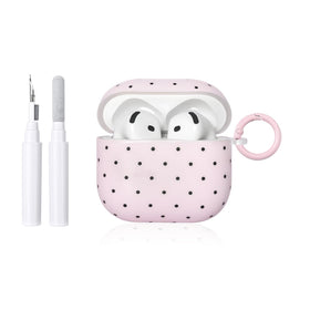 inewateri AirPods 4 case with pink polka dots offering stylish protection on the go