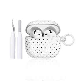 inewateri AirPods 4 case polka-dot white showcases stylish protection and easy grip