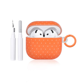 inewateri AirPods 4 case with polka dots, orange finish, stylish protection.