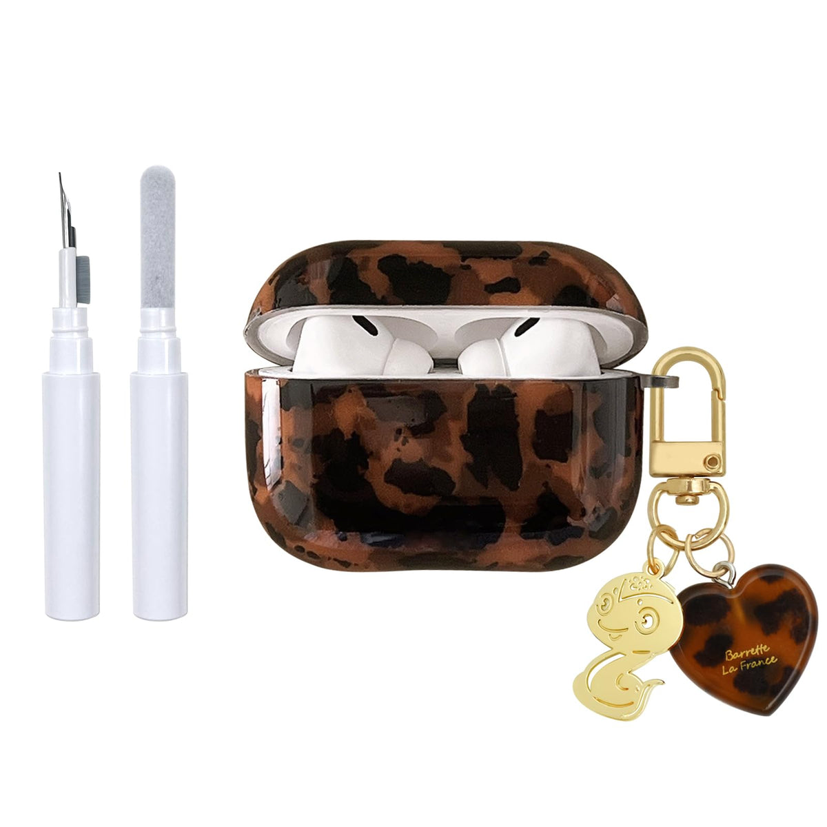 inewateri leopard print AirPods 4 case protects from drops with stylish appeal