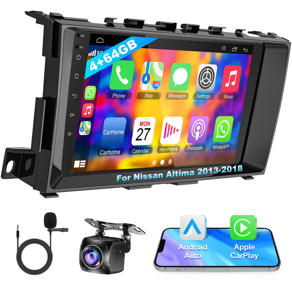 Inexaccessories 8Core Altima 9-inch screen for a modern dashboard upgrade with responsive touch.