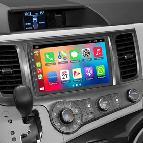Inexaccessories 9-inch Sienna radio front view enhances dashboard aesthetics and usability.