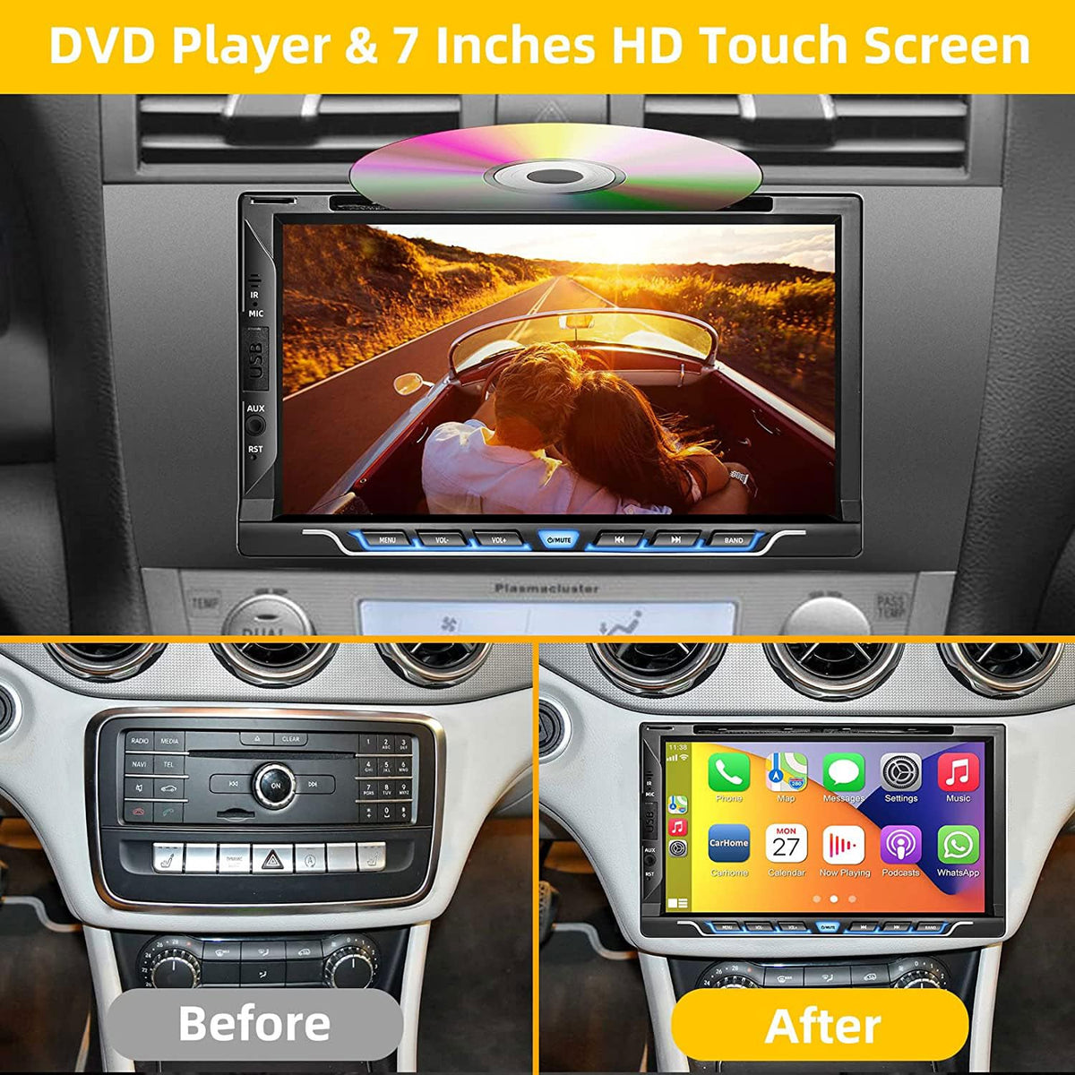 Inexaccessories Apple CarPlay and Android Auto for safer navigation and hands-free control