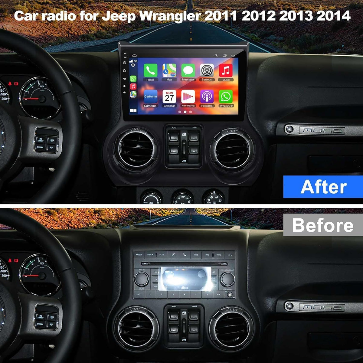 Inexaccessories carplay and Android Auto wireless integration for Jeep Wrangler