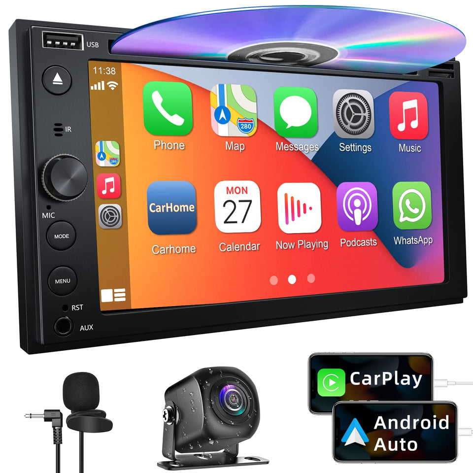 Inexaccessories double-din-stereo enables smooth media playback and phone connectivity on the road.