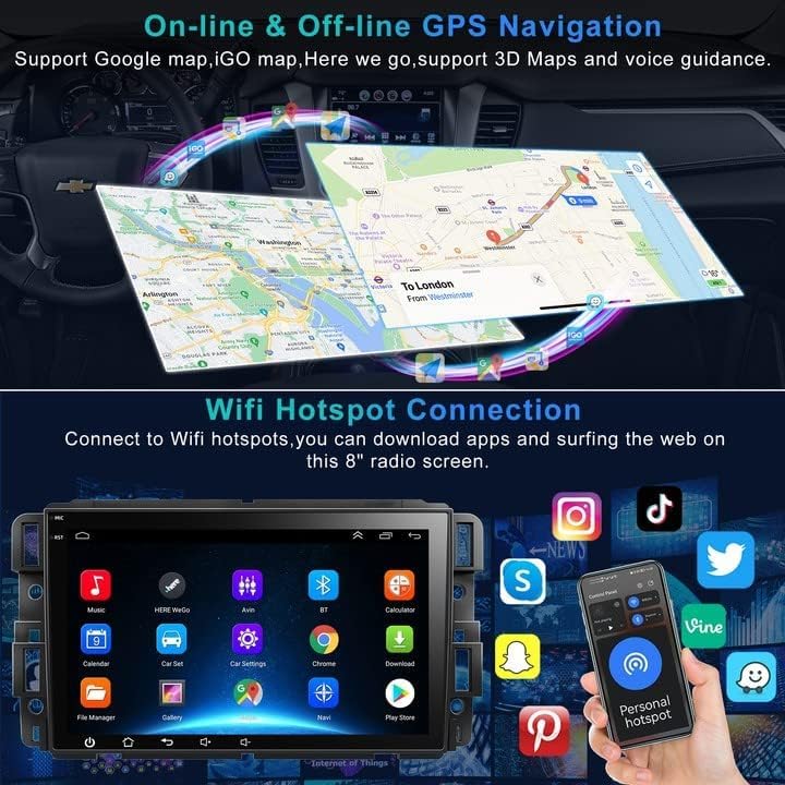 Inexaccessories GPS navigation supports offline and online maps