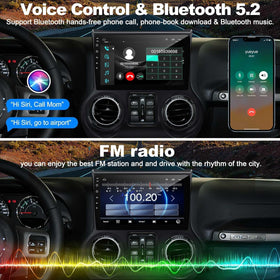 Inexaccessories IPS HD touchscreen with wide viewing angles on Jeep Wrangler radio