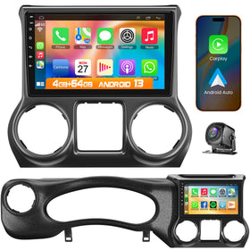 Inexaccessories 10.2-inch touchscreen in Jeep JK Wrangler for clear, responsive navigation.