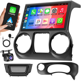 Inexaccessories Jeep JK Wrangler 10.2-inch HD display front view enhances navigation clarity.