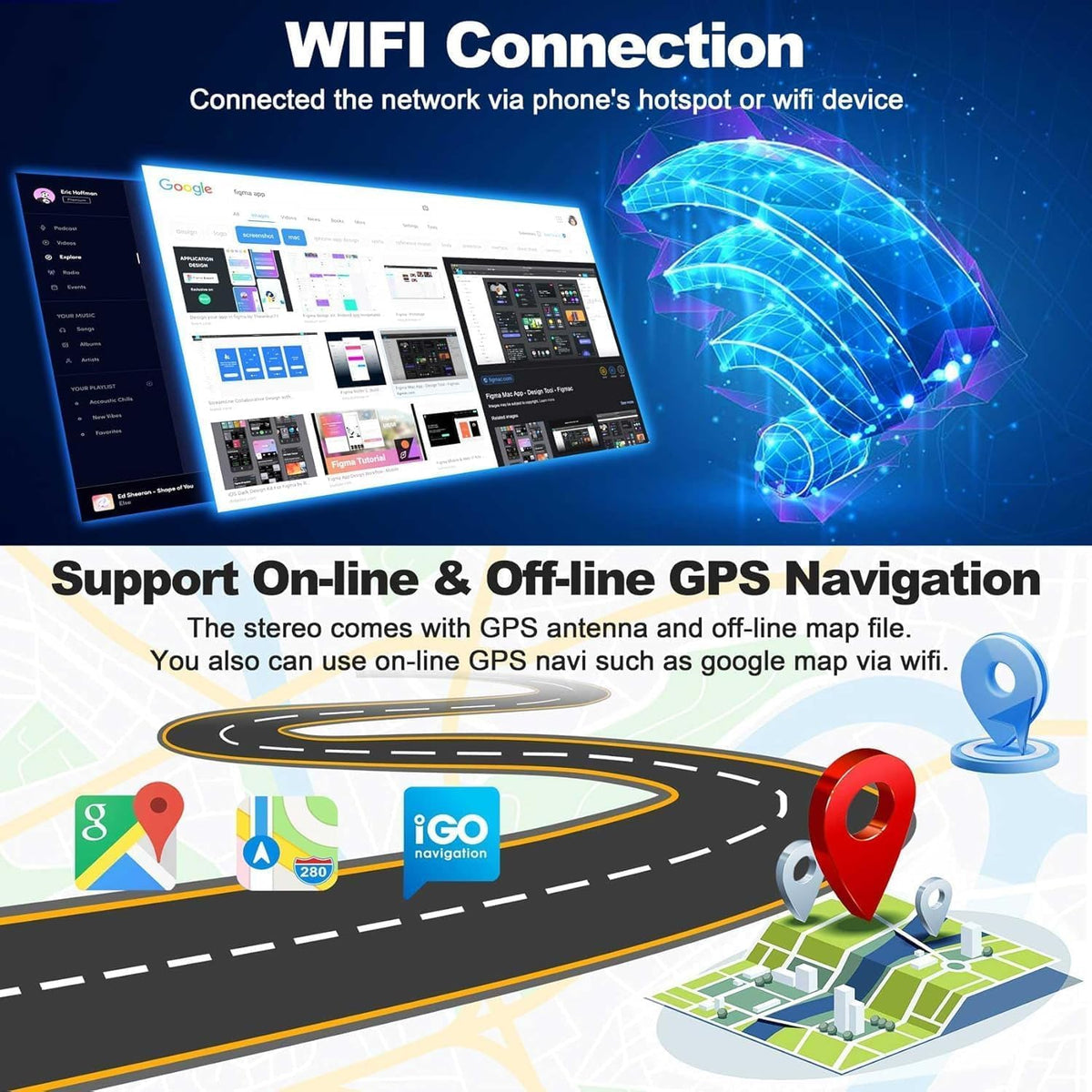 Inexaccessories GPS with offline and online maps for reliable navigation anywhere.