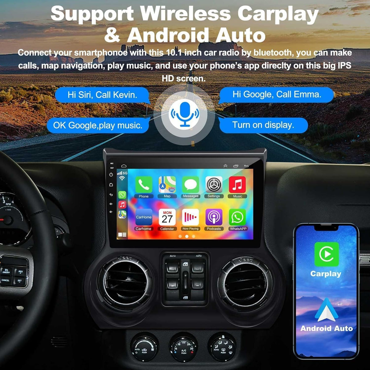 Inexaccessories fast WiFi and Bluetooth 5.2 for instant connectivity on the road.