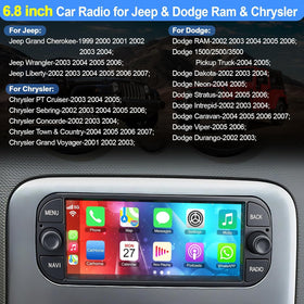Inexaccessories Jeep Wrangler 2003-2006 Android Auto wireless on display.