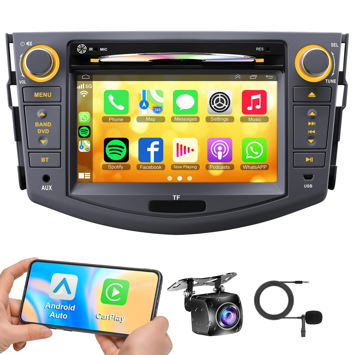Inexaccessories RAV4 7 inch touchscreen front panel for easy control