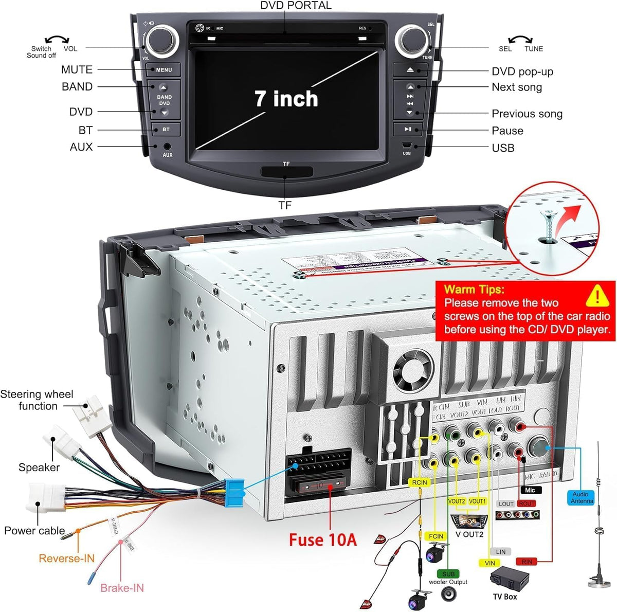 Inexaccessories RAV4 AM FM radio for on the go listening