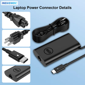 INEXEWOC 65W USB-C charger for Dell XPS, reliable PD power at home or travel.