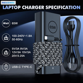 INEXEWOC 65W USB-C charger packaging, ready-to-use charging solution.