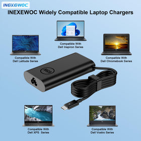 INEXEWOC 65W USB-C charger USB-C port, universal power for compatible laptops.