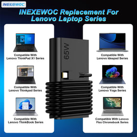 INEXEWOC compact charger shown with USB-C cable for portability