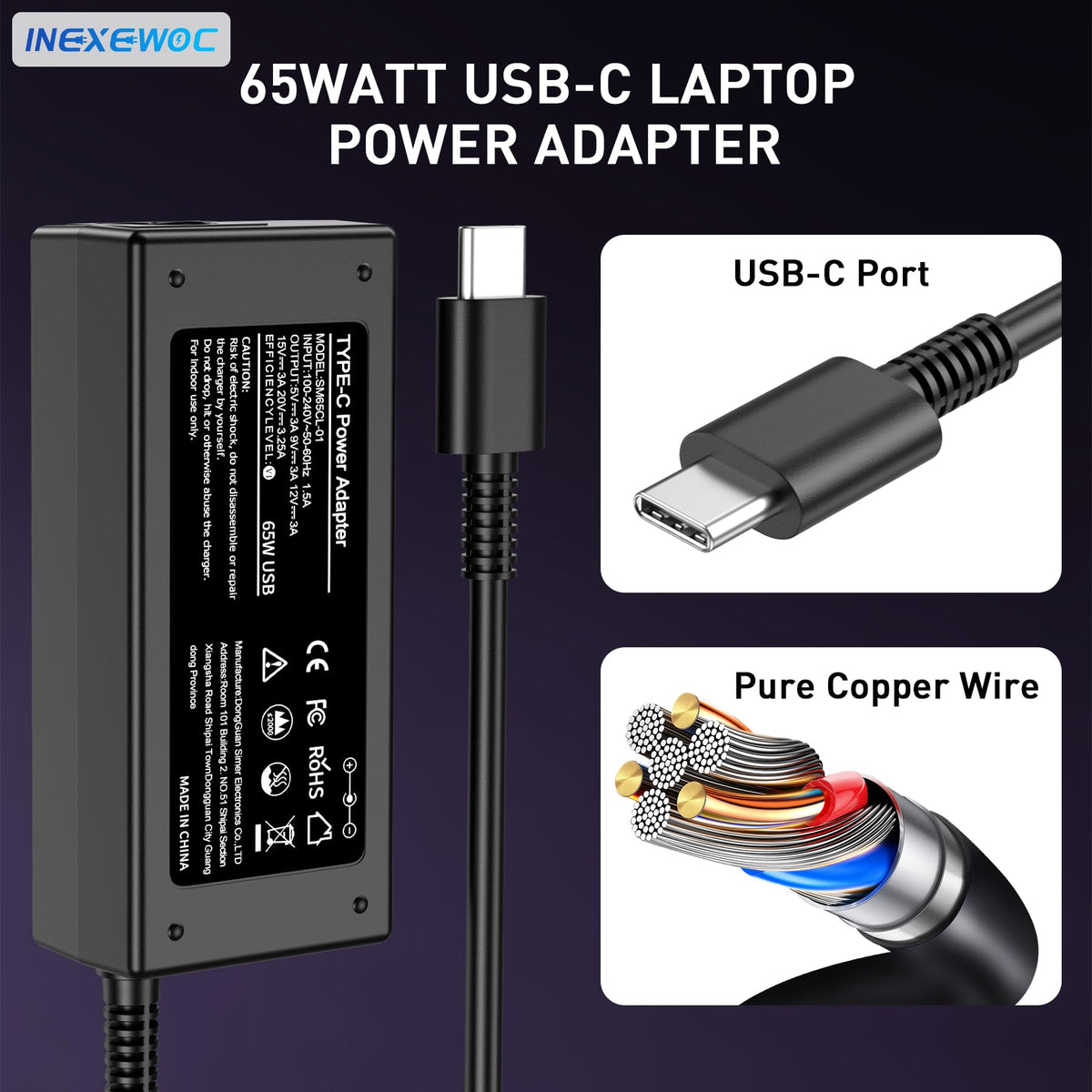 INEXEWOC compact charger demonstrates travel-friendly design for office and school