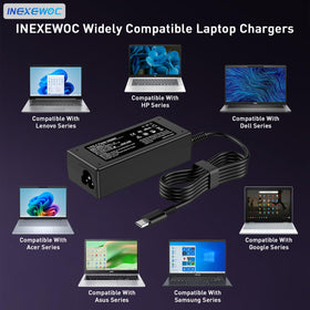 INEXEWOC USB-C cable plugged view highlighting fast, compatible power delivery