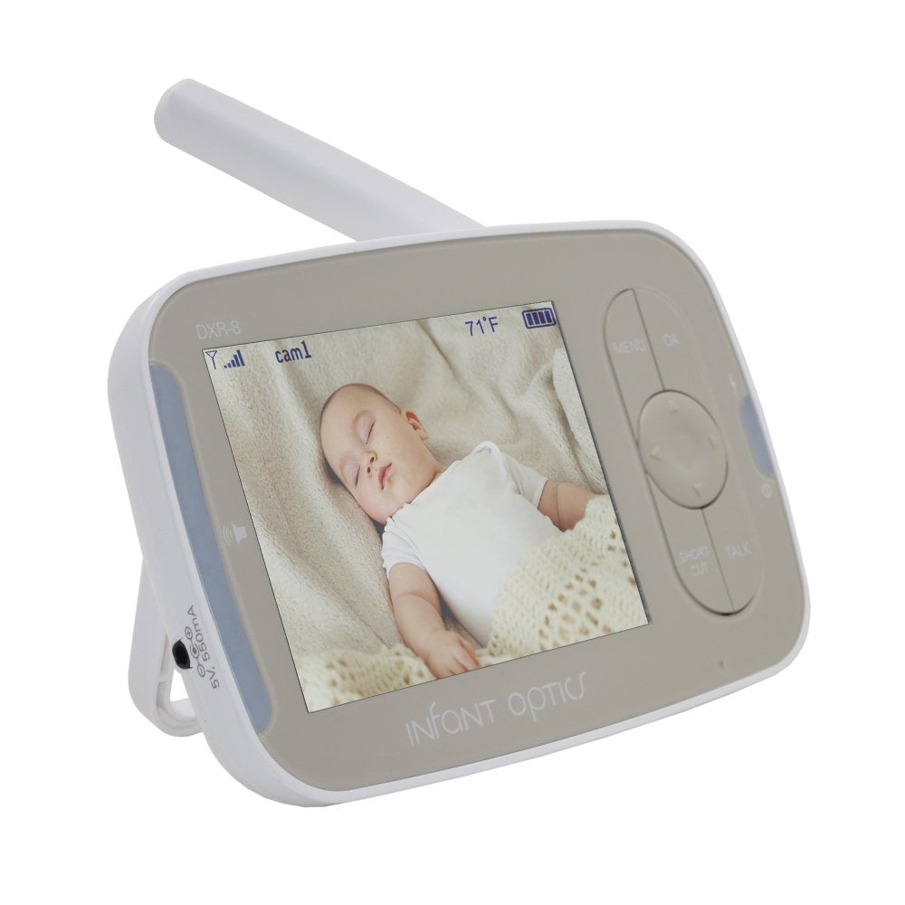 Infant Optics DXR-8 monitor front view showing screen and easy control, reliable parenting