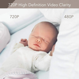 Infant Optics DXR-8 PRO monitor on a nightstand illustrating convenient bedside monitoring