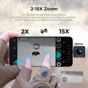 InfiRay T2 Pro 13mm focal length enhances field of view.
