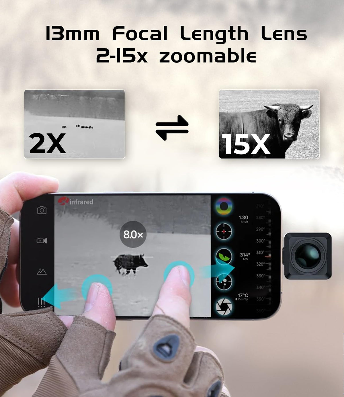 InfiRay T2 Pro ninja mode enables discreet observation.