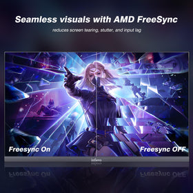 INFIEVO 27-inch gaming monitor FreeSync HDR for tear-free fast-action scenes.
