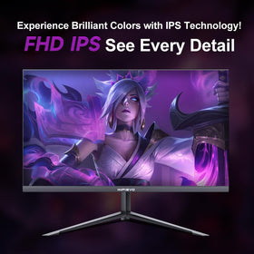 INFIEVO IPS panel with 1ms response clarifies fast-moving game scenes.