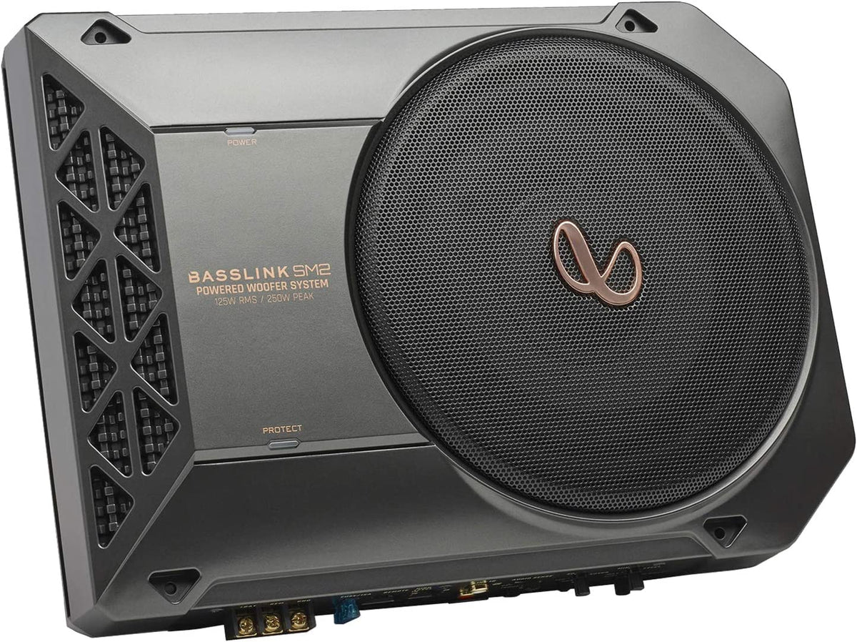 Infinity BassLink SM2 crossover and bass boost controls tailor sound to your vehicle.