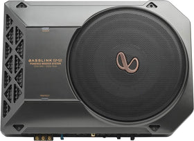 Infinity BassLink SM2 custom enclosure optimizes space and minimizes distortion.