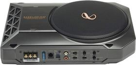 Infinity BassLink SM2 underseat woofer installed for discreet, rich bass in cars.