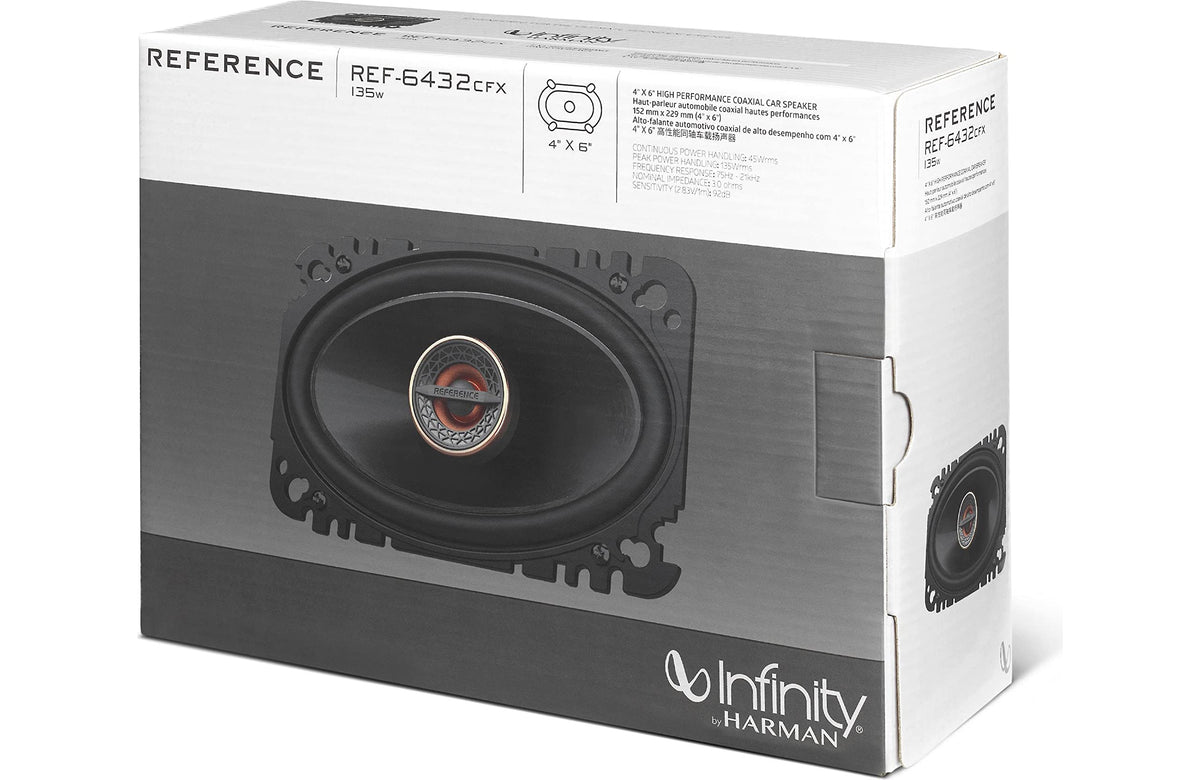 Infinity REF-6422cfx tweeter close-up highlighting textile dome, gives smoother high frequencies
