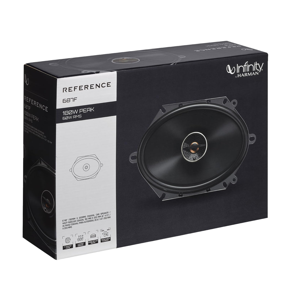 Infinity REF687F woofer detail highlighting robust construction for accurate music