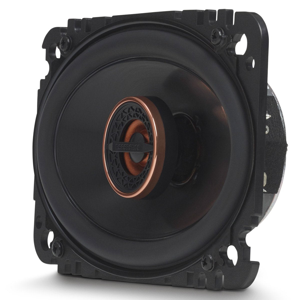 Infinity Reference 6432CFX oversized woofer cone increases bass presence.
