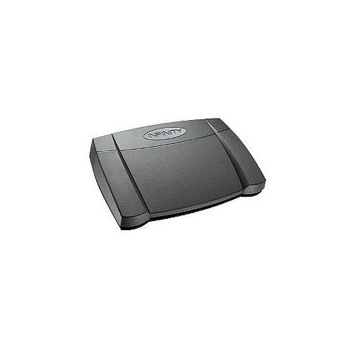 Infinity VEC USB foot pedal Play control supports hands-free dictation and efficient transcription.