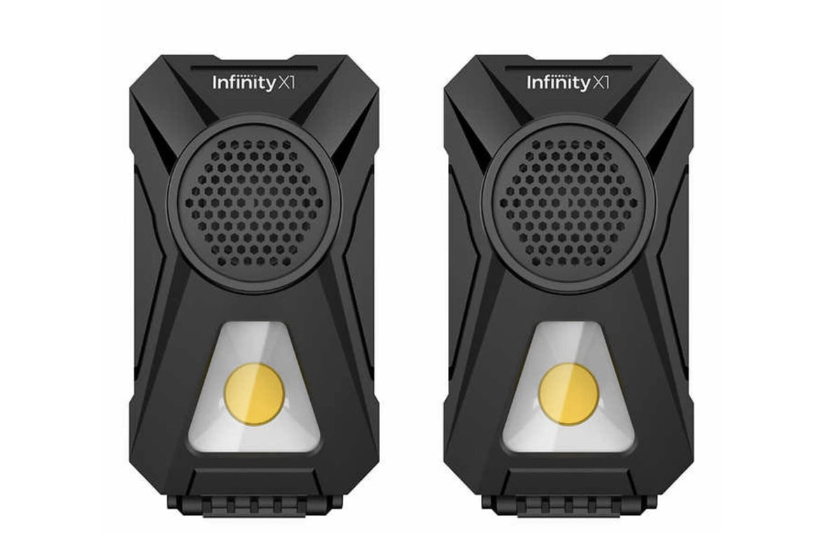 Infinity X1 close-up of LED array showing bright 700-lumen output for clearer tasks