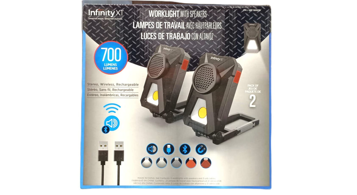 Infinity X1 tilt stand demonstrating adjustable angle to direct beam where needed