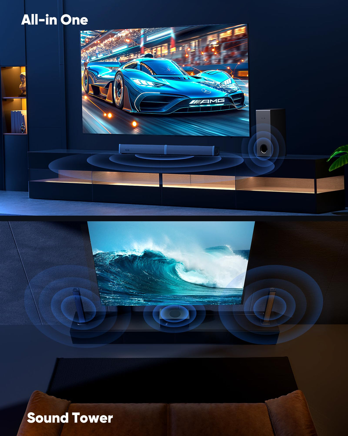 INFITBO soundbar detachable towers for wider soundstage