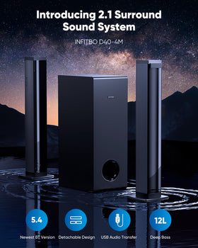 INFITBO subwoofer with 12L cavity delivering deep bass sensation