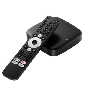 Infomir MAG555 front view showing a compact streaming box