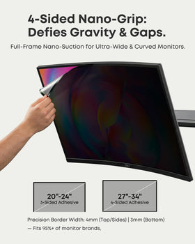 InfoWall 32in filter designed for curved monitors with a flat, secure frame.